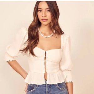 Reformation Dallas Top in Ivory